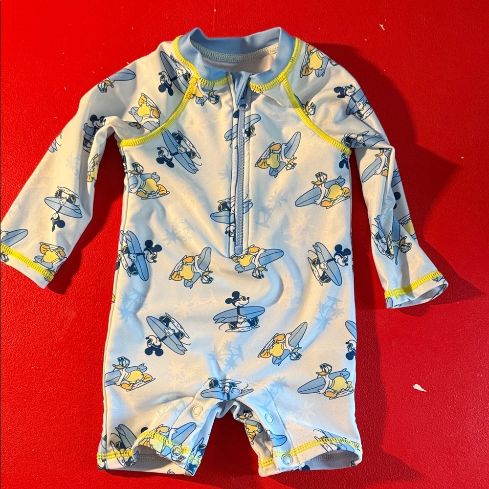 Disney Mickey Mouse Kids Rashguard - Light Blue and Yellow
